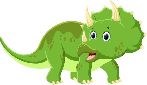 Cartoon Dinosaur Triceratops isolated on white background