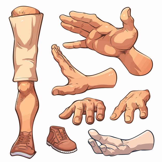 Vector cartoon_feet_armscute_cartoones