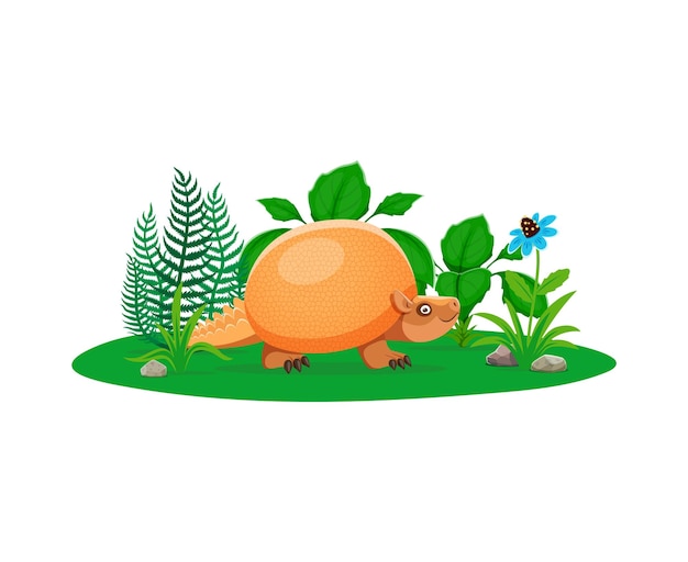 Cartoon Glyptodon dinosaurio personaje infantil