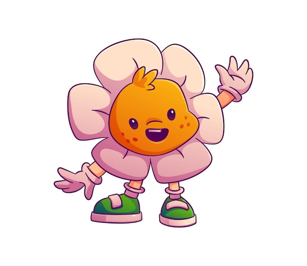 Cartoon groovy camomile personaje del día de San Valentín
