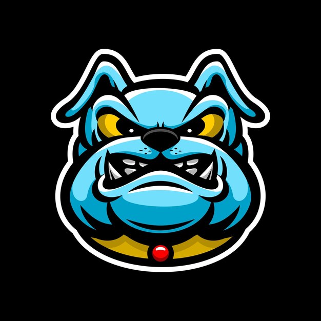 Cartoon perro cabeza vector diseño vector bulldog