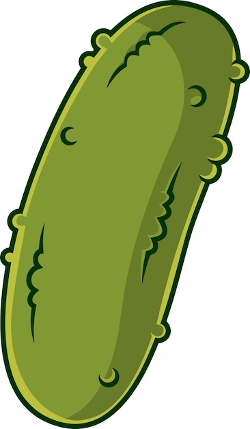 Cartoon Pickle Pepino Vector Dibujado a mano Ilustración