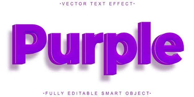 Cartoon Purple Vector Efecto de texto de objeto inteligente totalmente editable
