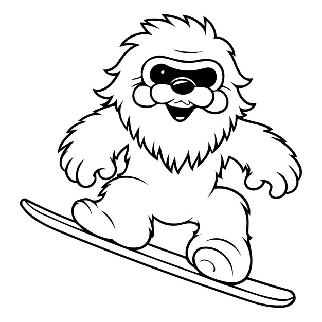 Vector cartoon santa claus en snowboard ilustración vectorial para su diseño