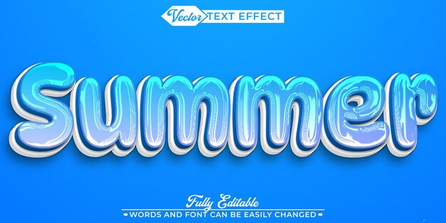 Cartoon Summer Vector Editable Text Effect Template