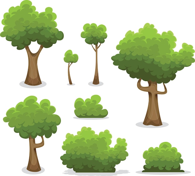 cartoon trees garden collection
