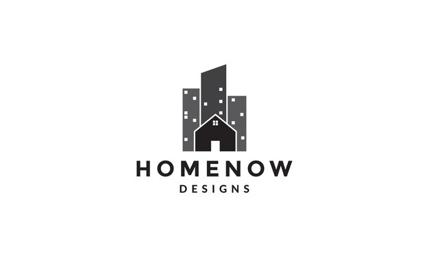 Casa abstracta con diseño de ilustración de icono de vector de logotipo de edificio alto