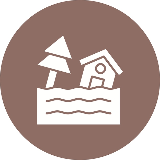 Una casa en el agua con una casa en el medio
