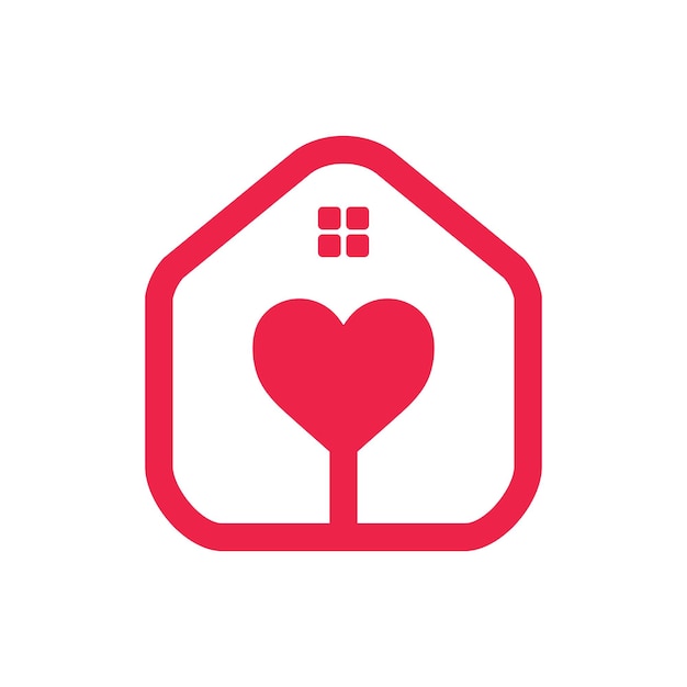 casa amor logo icono diseño vector imagen