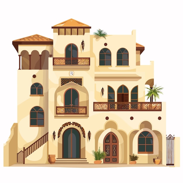 la casa árabe y el vector de la ilustración