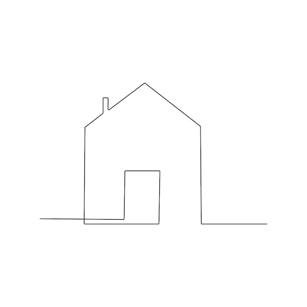 Casa de arte de una línea Ilustración