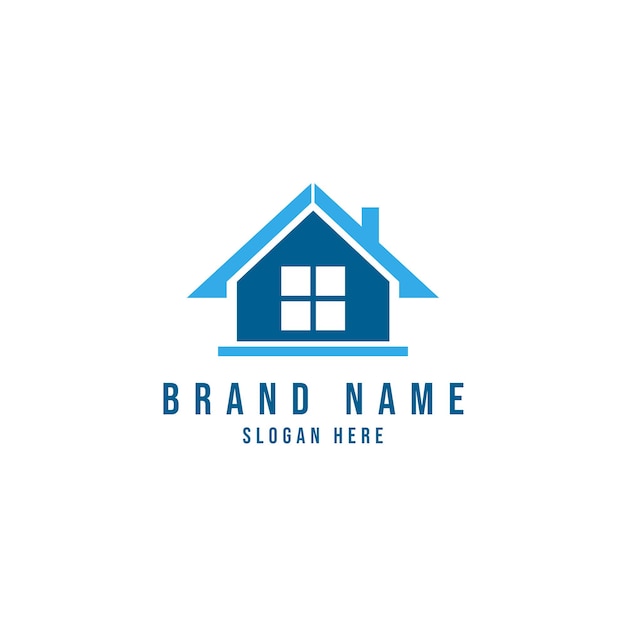 Casa azul como logotipo de la vivienda