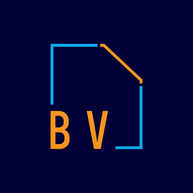 una casa azul y naranja con las letras b y b en ella