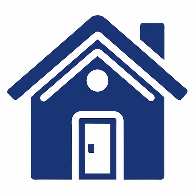 una casa azul con una puerta azul que dice "la puerta"