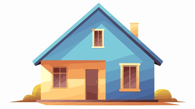 una casa azul con un techo azul y una casa azul en la parte superior
