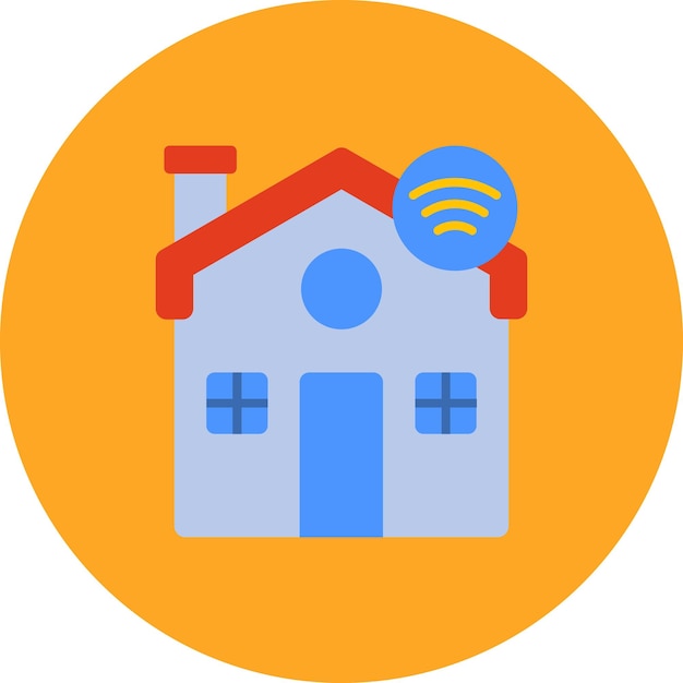 una casa azul con un techo rojo y un techo Rojo