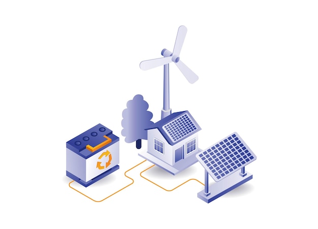 Casa con batería de energía solar
