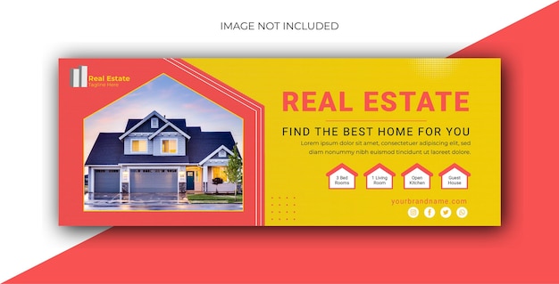 Casa de bienes raíces en venta banner de publicación de redes sociales