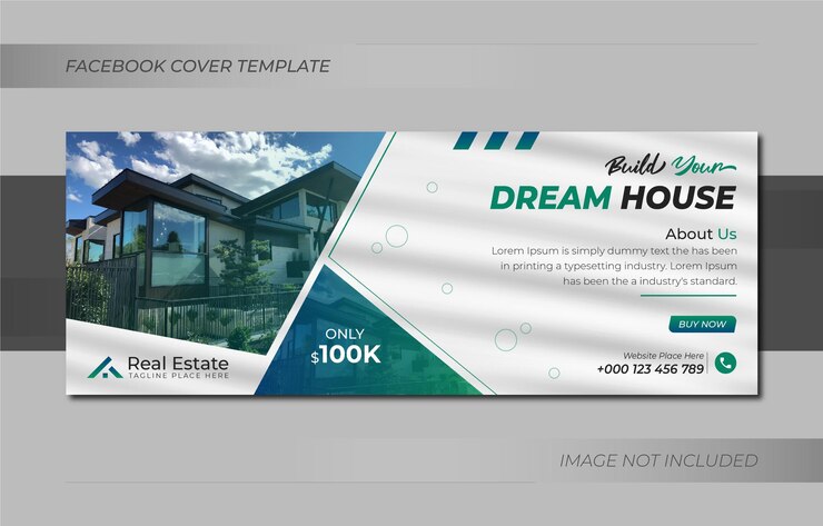 Casa de bienes raíces en venta diseño de portada de redes sociales o plantilla de banner web