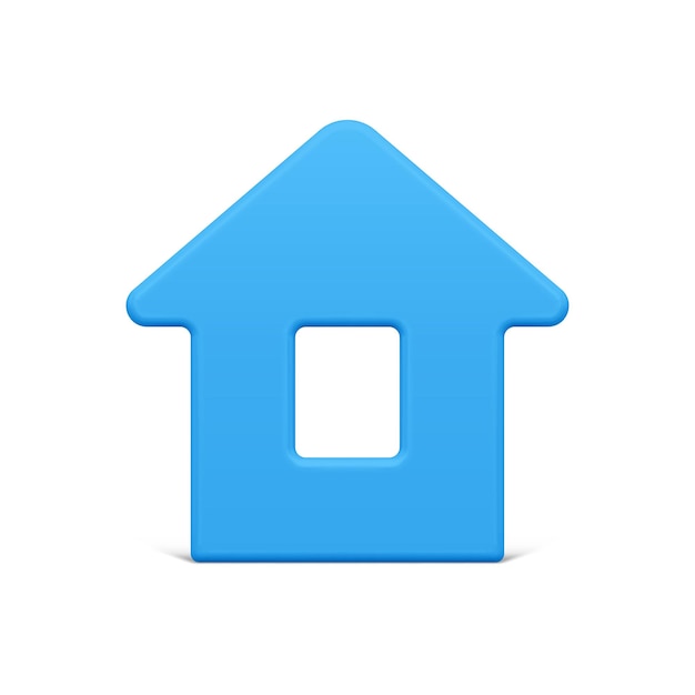 Casa de campo azul minimalista con ventana y techo triangular vista delantera bauble de Navidad 3d vector