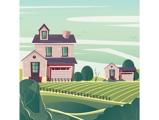 Casa en un campo
