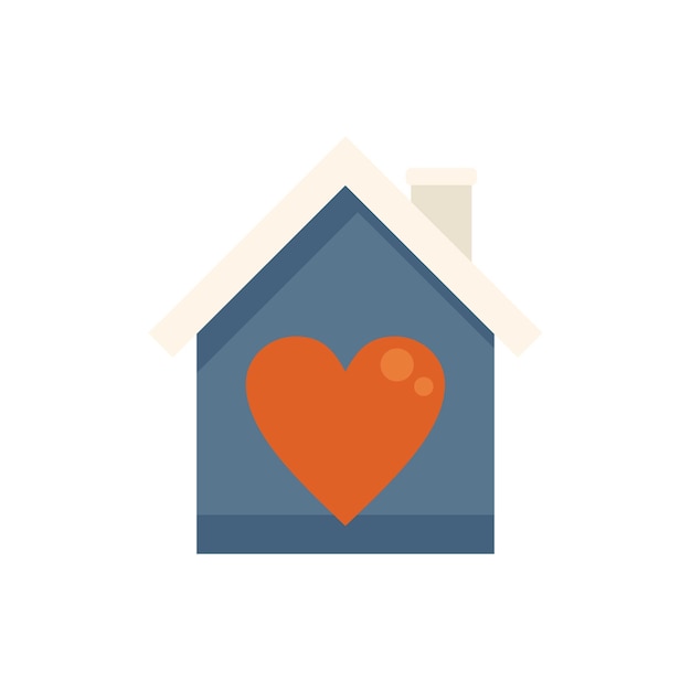 Casa caridad icono vector plano Web ayuda personas apoyo aislado