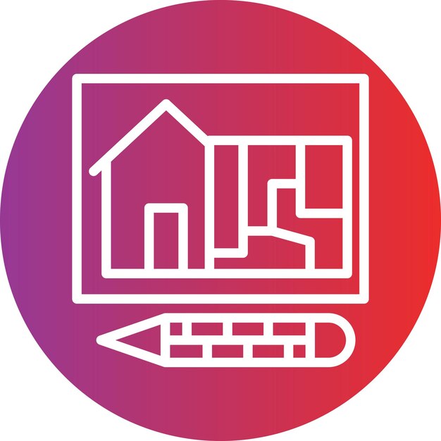 una casa con una casa dibujada en ella