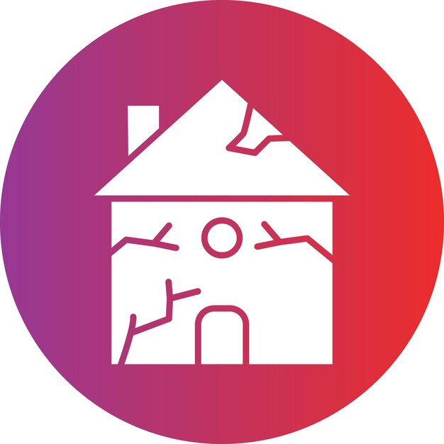 una casa con un círculo rojo con un círcolo rojo a su alrededor