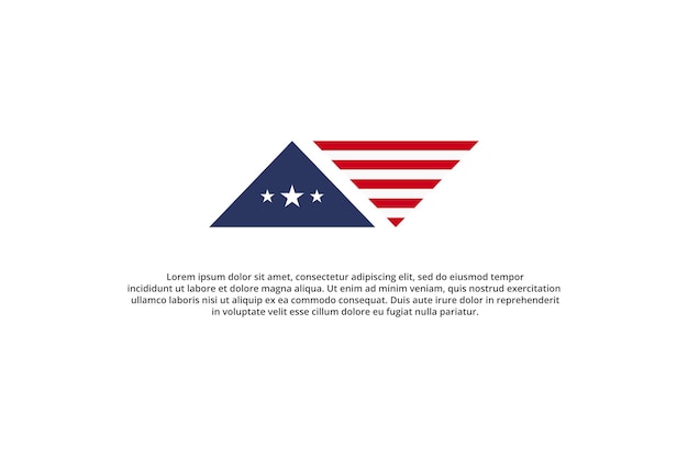 Casa de construcción de Estados Unidos y logotipo de la bandera estadounidense