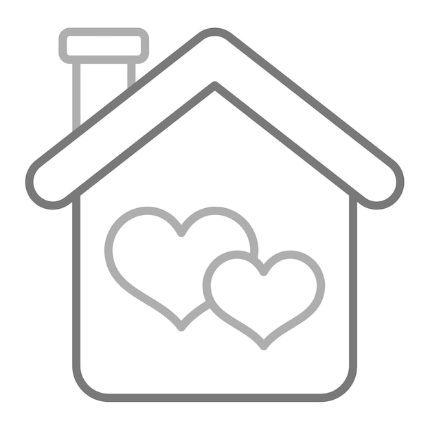 una casa con corazones en ella y un fondo blanco