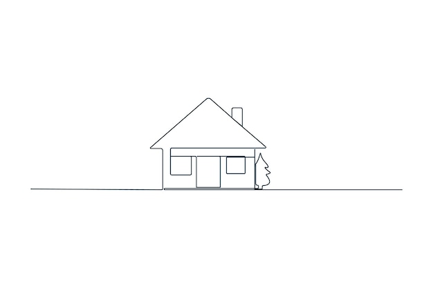 Casa un dibujo de línea continua del icono de la casa Ilustración vectorial