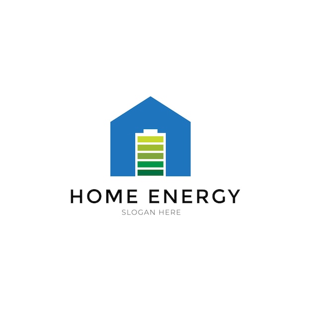 Casa con diseño de ilustración vectorial de logotipo de energía