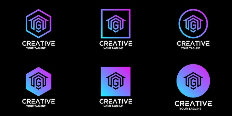 Vector casa de diseño de logotipo combinado con diseño de plantilla de letra g