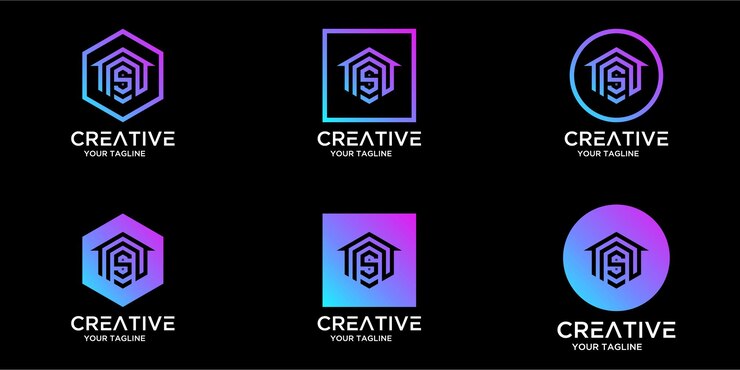 Vector casa de diseño de logotipo combinado con diseño de plantilla de letra s
