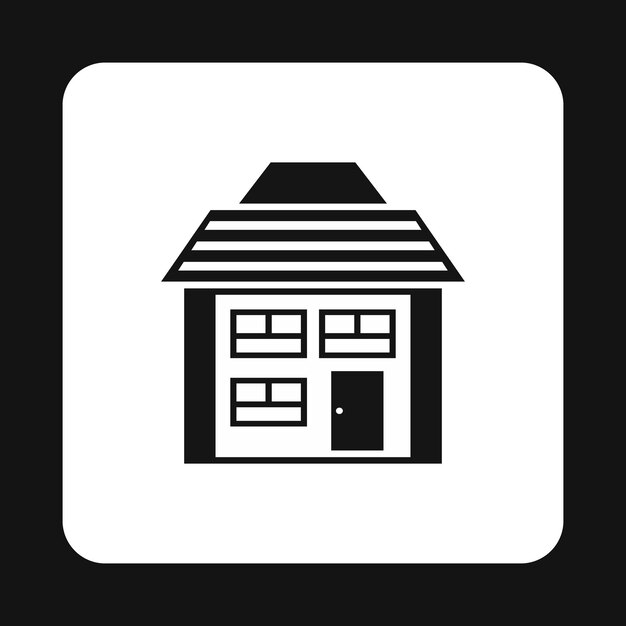 Casa de dos pisos con icono de techo inclinado en estilo simple aislado en fondo blanco Ilustración vectorial del símbolo de la estructura