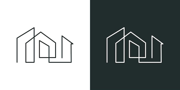 casa y edificio Logo Vector Estilo minimalista Creativo Línea moderna Vector abstracto