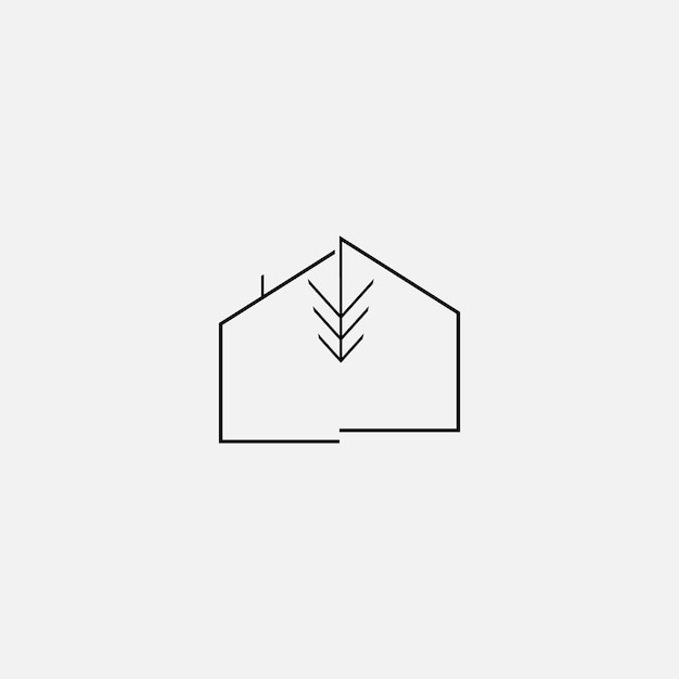 Casa en estilo plano mínimo línea de limpieza La tarjeta con casa de línea Ilustración vectorial