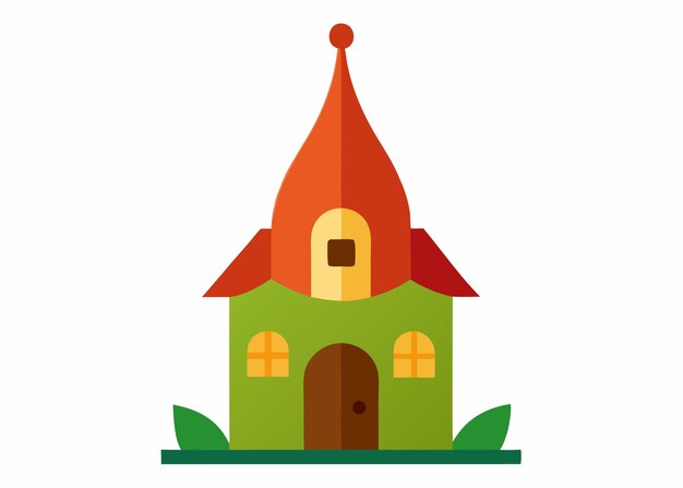 Casa de fantasía de cuento de hadas para gnomo ilustración plana sobre fondo blanco