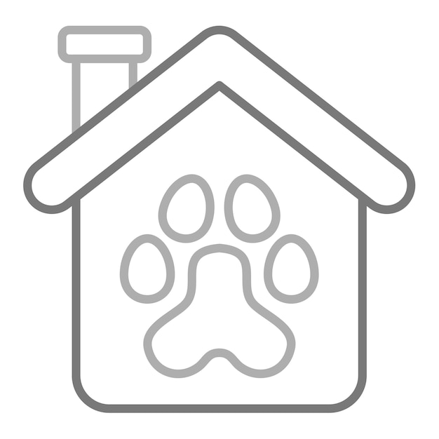 una casa con una huella de pata en ella y una pata de pata de pata en el lado
