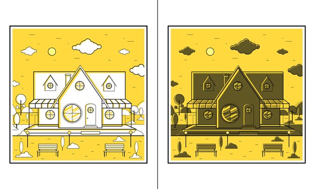 Casa ilustración estilo moderno diseño plano