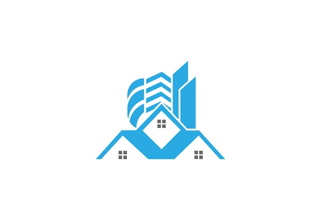 Casa inmobiliaria creativa edificio moderno diseño de logotipo personalizado