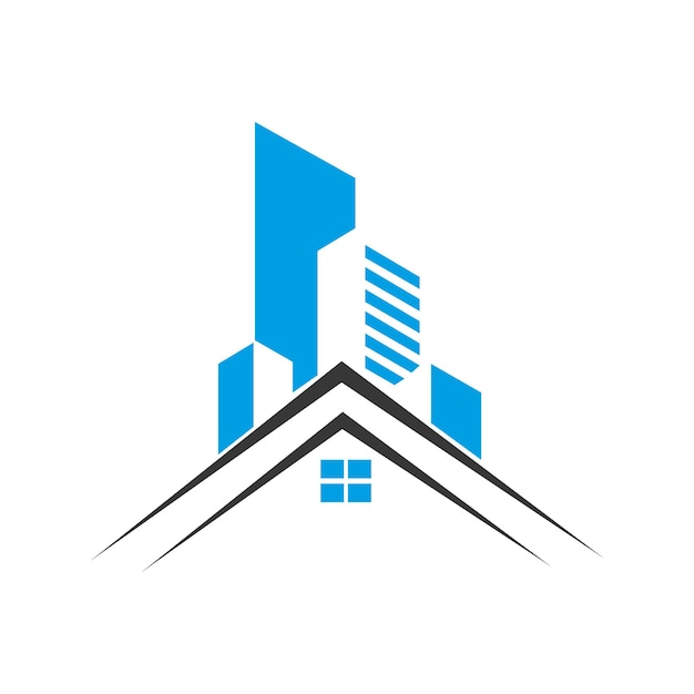 Casa inmobiliaria creativa edificio moderno diseño de logotipo personalizado