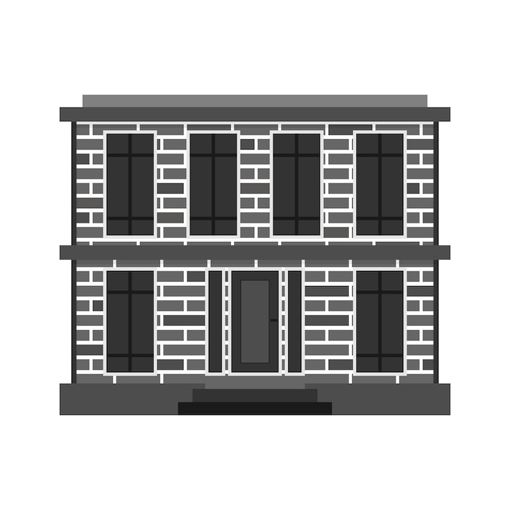 Vector casa de ladrillo sobre un fondo blanco. ilustración vectorial