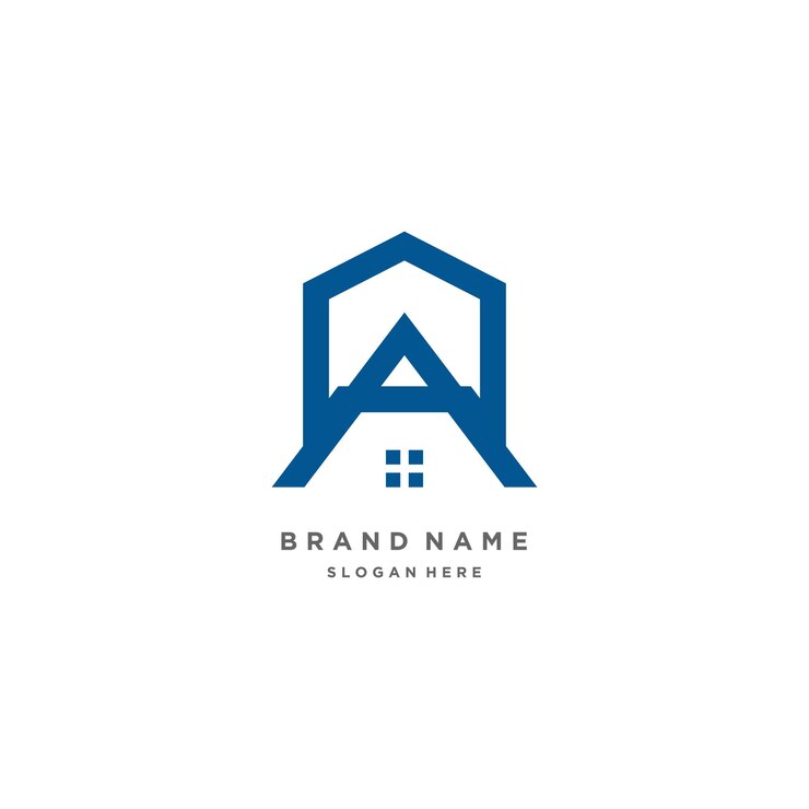 Vector casa con letra un elemento de diseño de logotipo idea vectorial con idea creativa simple