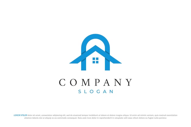 casa y la letra n logotipo moderno