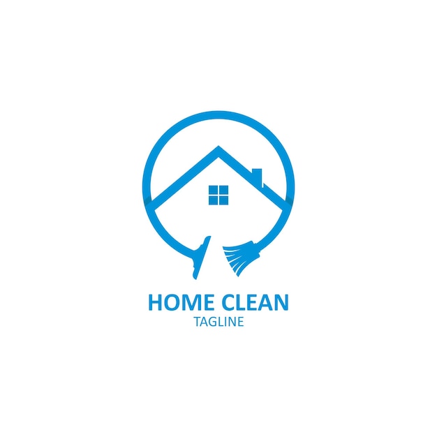 Casa limpia logo vector iconsimple ilustración
