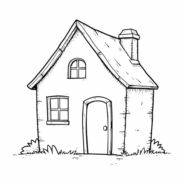 Casa linda para niños para colorear libros