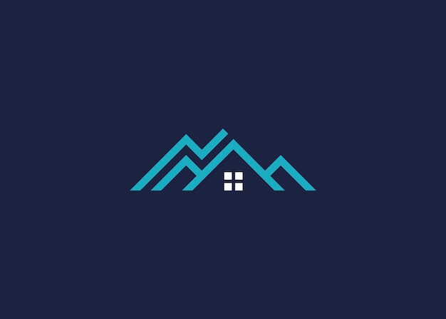 casa con el logotipo de la montaña diseño de icono modelo de diseño vectorial inspiración