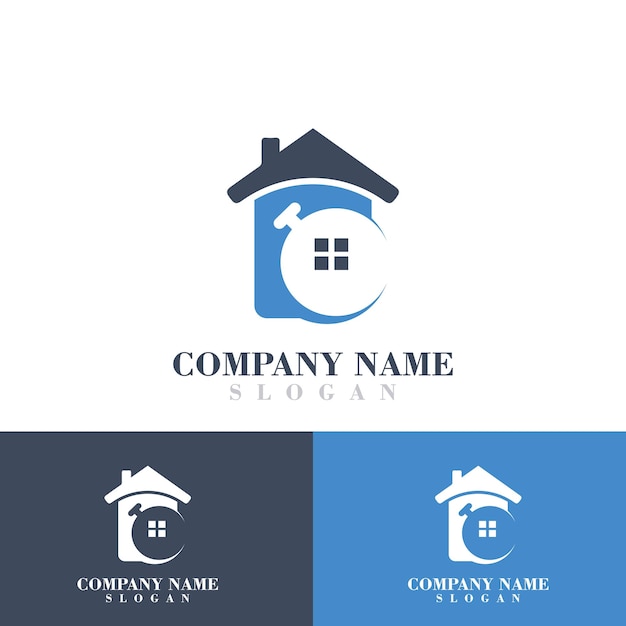 Casa con el logotipo de Time inspirado en el vector de diseño de plantillas