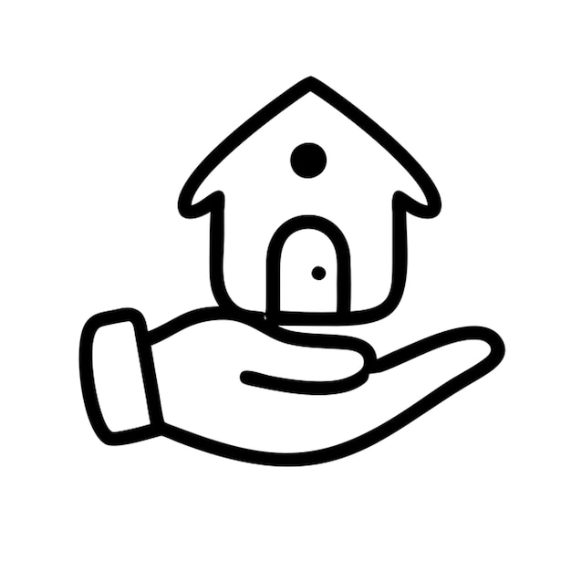 casa mano moto gratin icono contorno del icono